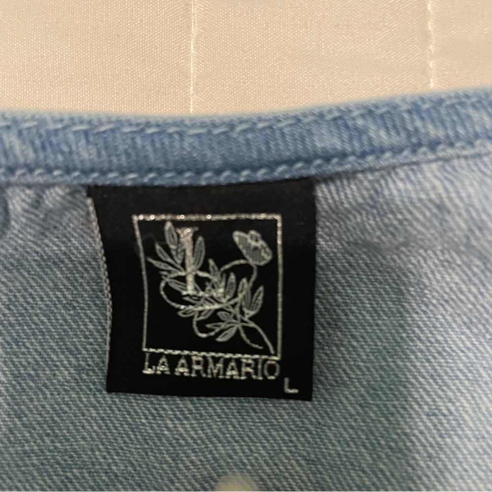La Armario Lace Up Jean Vest Large - Picture 3 of 6